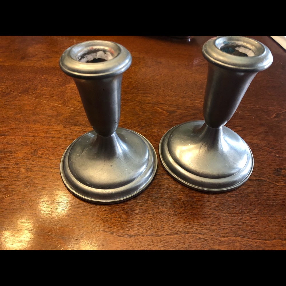 Pewter candle holders